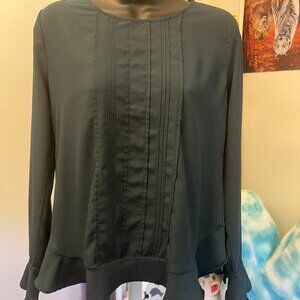 Ann Taylor Forest Green Women's Blouse Size XS